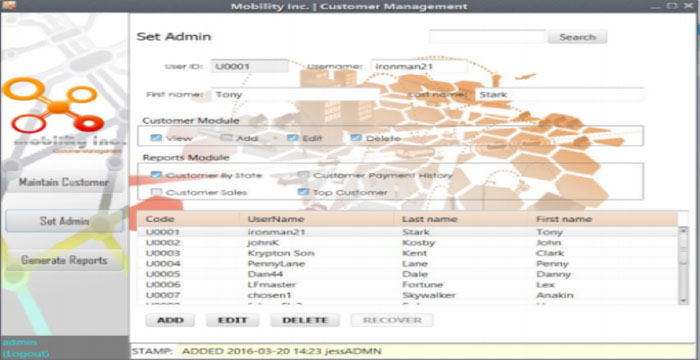 Thumbnail for my Customer Management System case-study from college
