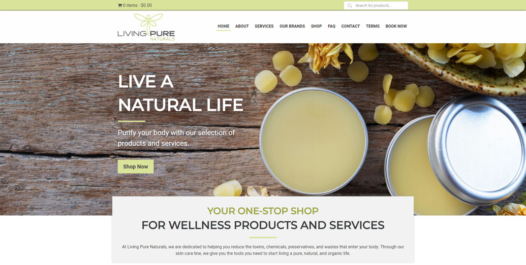 WordPress thumbnail for Living Pure Naturals