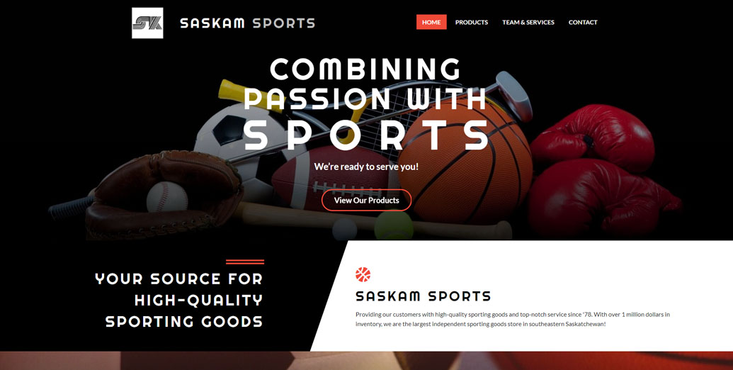 WordPress thumbnail for Saskam Sports